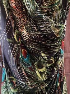 Stunning Peacock Print Wrap Dress