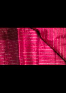 Vibrant Silk Saree with Green Motifs