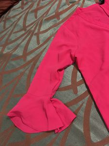 Vibrant Pink Bell Sleeve Top