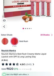 Nourish Mantra Bold Rush Lipstick Pack Of 4