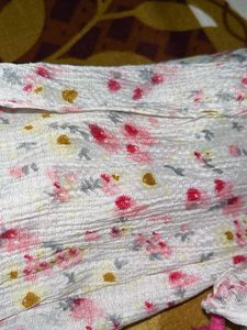 Floral Print Scarf with Tassels