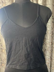 Pretty Little Thing Black Spaghetti Strap Crop Top