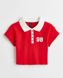 H&amp;M Polo Neck Crop Shirt