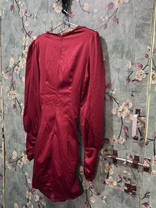 Elegant Red Satin Dress