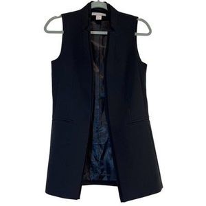 H&amp;M Sleek Black Sleeveless Blazer Vest