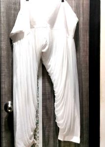 Flowy White Patiala Salwar