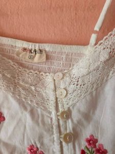 White Smocked Cami Top