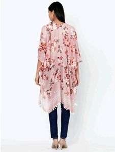 Long Floral Shrug - 3/4th Sleeve