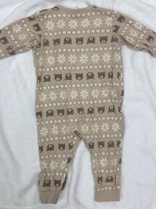 Cute Bear Print Baby Onesie