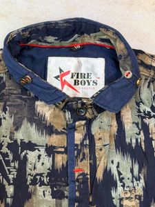 boys Camo Print Short Sleeve Shirt