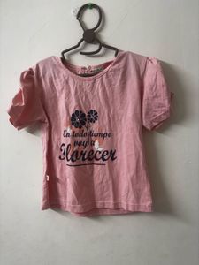 Puff-Sleeve Tee + Floral Pleated Skirt