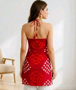 Stylish Red Bandhani Kurta