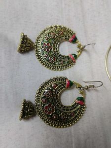Earring Trio: Statement Hoops &amp; Ethnic Drops