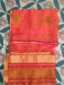 Elegant Orange Printed Saree