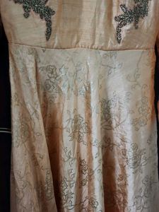 Elegant Peach Embroidered Gown