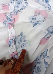 Auli Brand Floral Frock With Heavy Denim Jacket