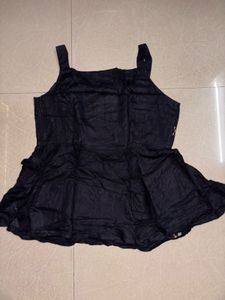 Black Embroidered Short Kurti