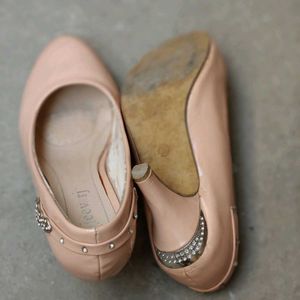 Elegant Nude Pink Heels with Embellishments