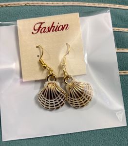 Chic Gold &amp; White Seashell Earrings combo