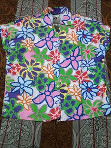 Colorful Floral Button-Up Shirt