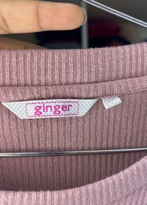 Sparkly Slogan Ribbed Top