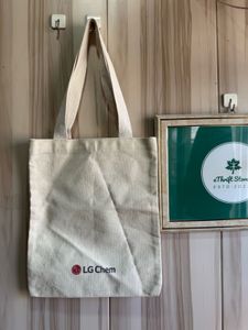 LG Chem Beige Cotton Canvas Tote Bag