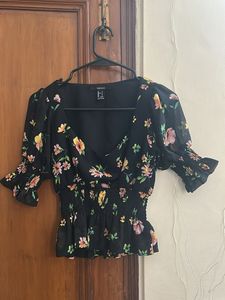 Forever 21 Floral Smocked Top
