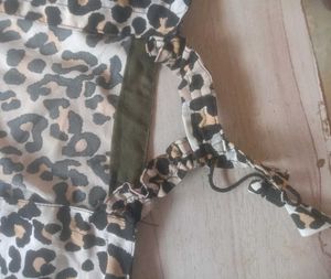 Leopard Print Blouse / Top With Back Tie