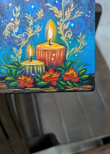 Mini candle hand-painted Art/ Painting