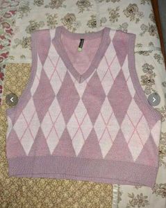 Tokyo Talkies Women Argyle vest  Sweater