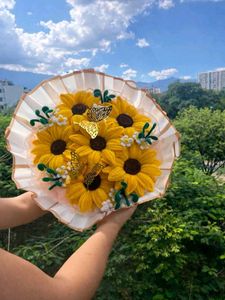Handmade Crochet Sunflower Bouquet