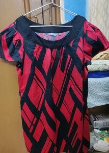 Red & Black Geometric Print Tunic