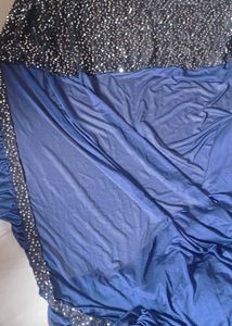 Elegant Blue Sequined Saree