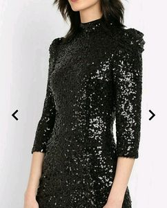High Neck Embellished Bodycon Dress - Perfect For New Year Party 🎉🎉