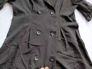 Chic Black Blazer with Sheer Sleeves