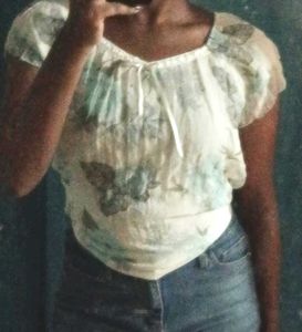 Coquette floral babydoll top💮