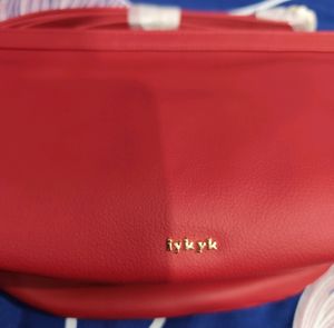 Iykyk Maroon Sold Crossbody Bag