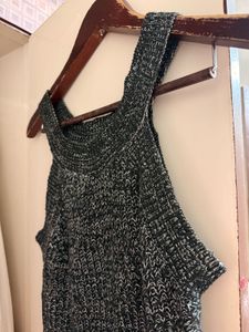 Y2K Grey Halter Knit Tank Top