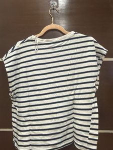 Zara Striped V-Neck T-Shirt