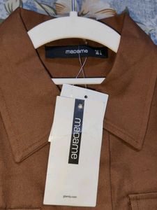MADAMME - Stylish Brown Cropped Jacket