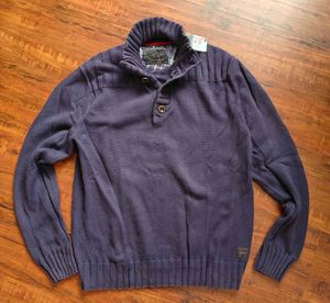 Men's Purple Button-Up Sweater