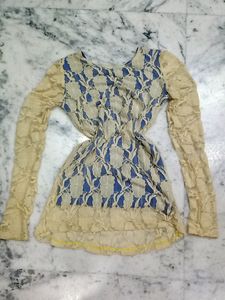 Puffy Sleeves Net Top