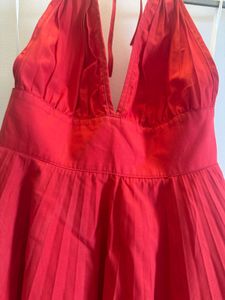 Stunning Bright Orange Halter Neck Dress