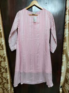 Elegant Pink Striped Dress