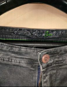 Men's Grey Washed Slim-Fit Jeans | Size 38