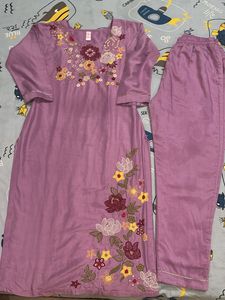 Embroidered Kurta Set with Pants