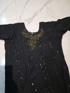 Elegant Black Kurta Set with Embellishments