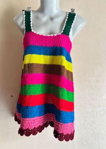 😍Handmade Colorful Crochet tunic top