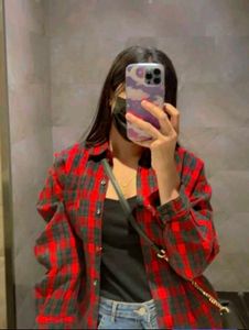 Red &amp; Green Plaid Button-Up Shirt