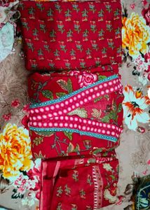 Elegant Red Floral Kurta Set